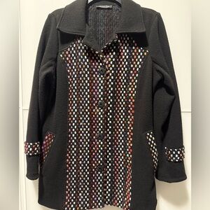 Michael Tyler Black Multicolor Pea Coat